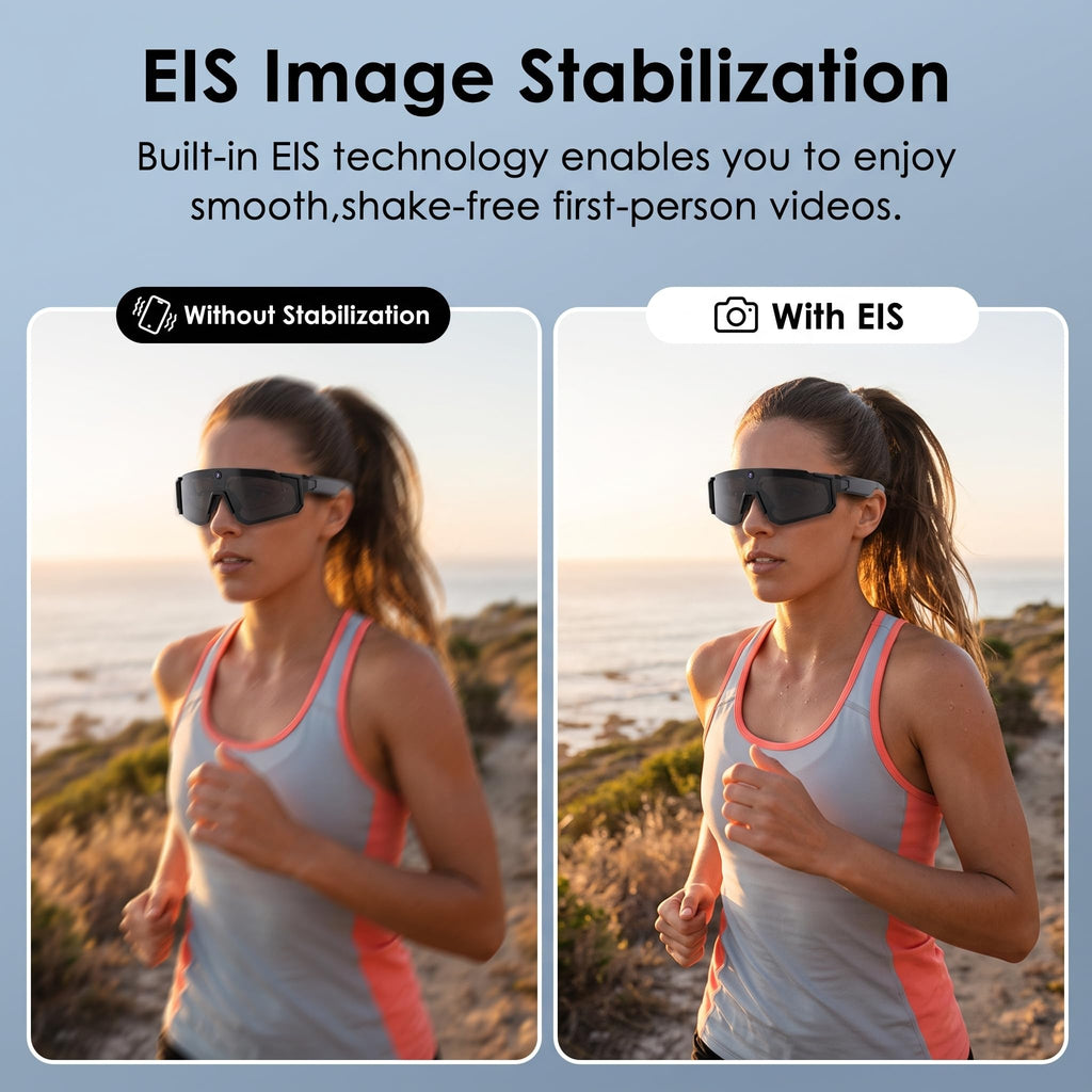 AI Smart Glasses with Camera, Bluetooth Sunglasses for Sports-Blue
