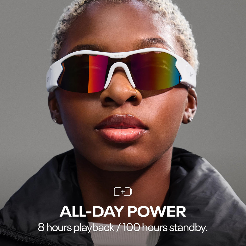 Reebok Flash Smart Audio Glasses, Iridescent Polarized, Powered by Lucyd