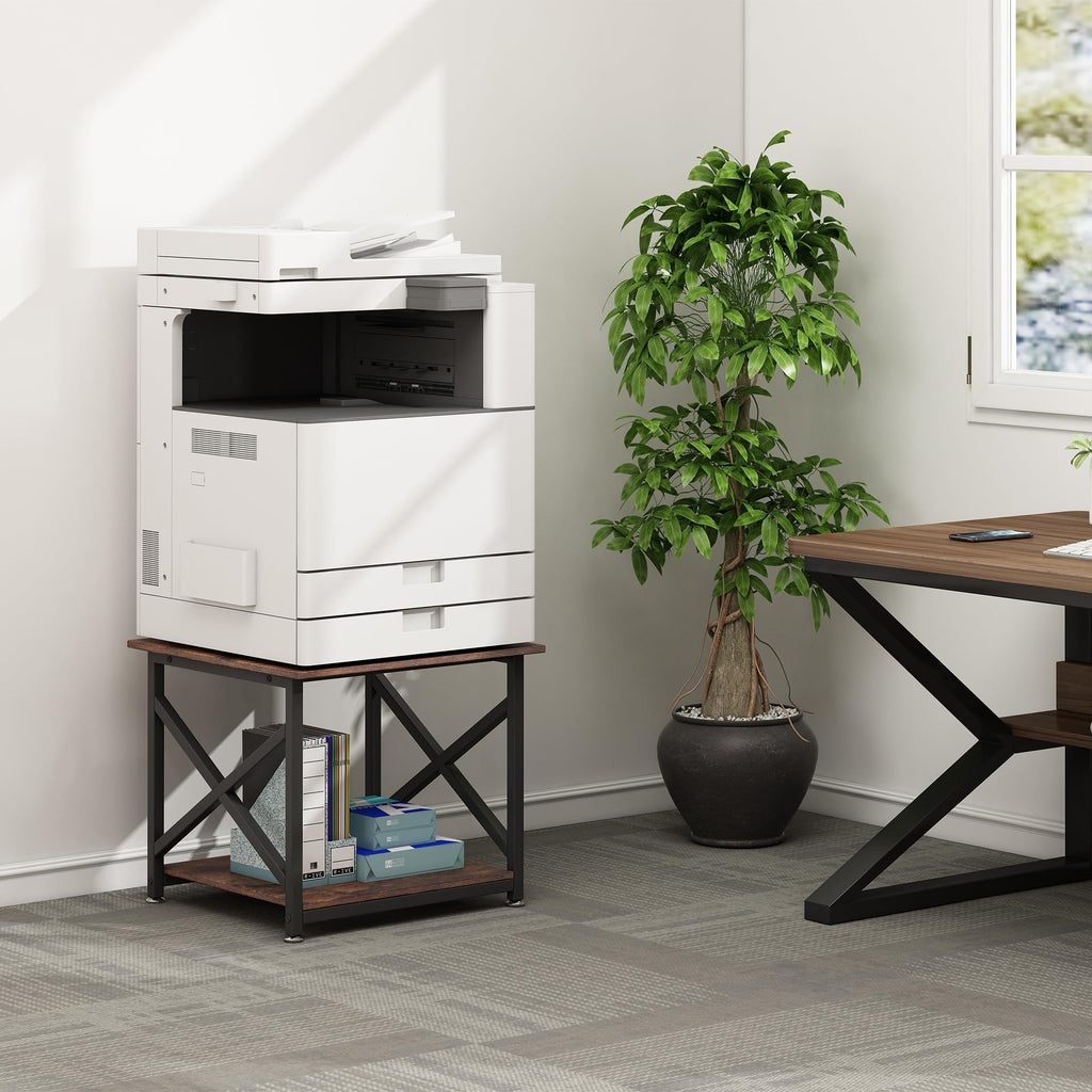 Fannova 2 Tier Large Printer Stand 23.6"x23.6"x22.6" with Storage Shelf