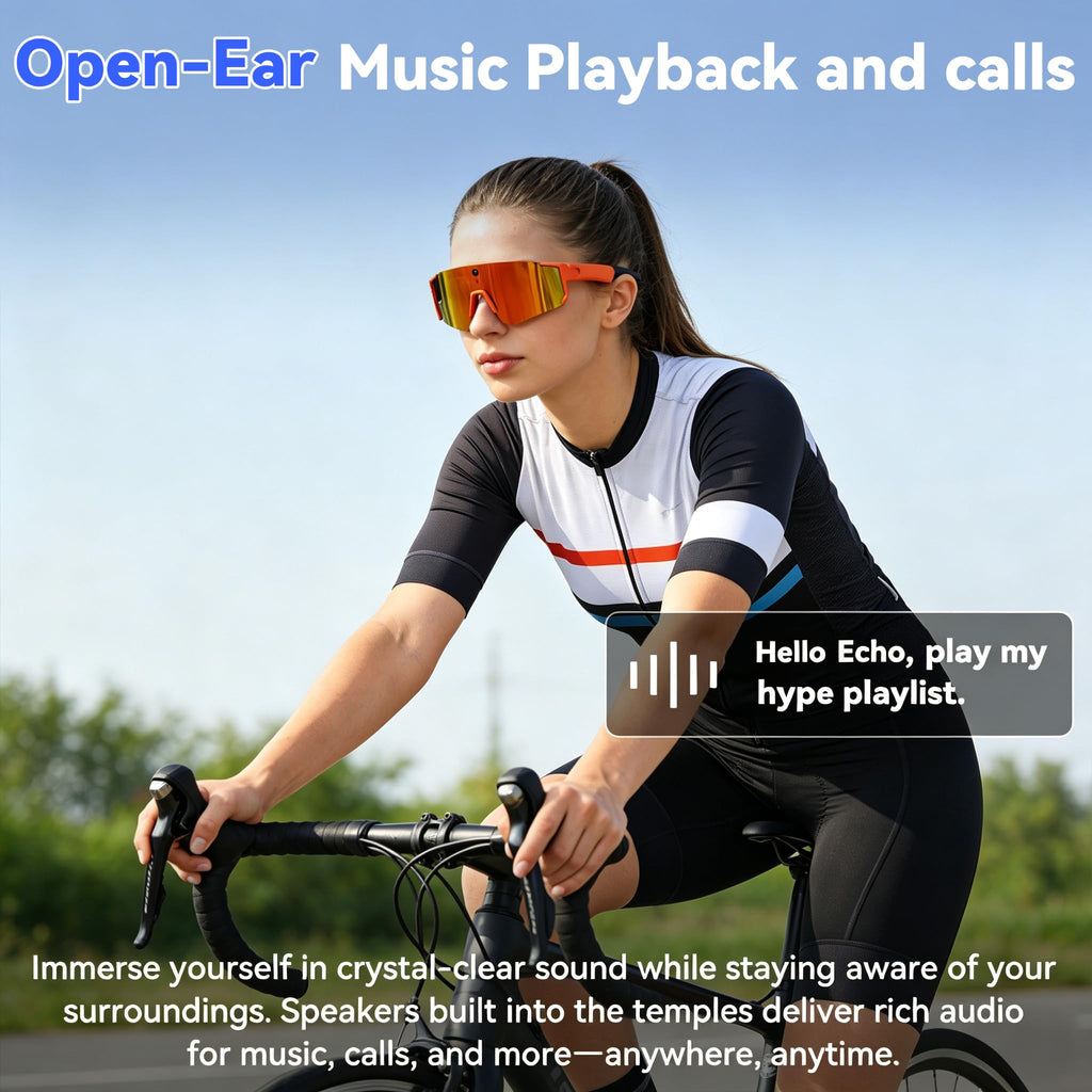 Pro AI Smart Glasses with 32MP Camera for Cycling & Hiking