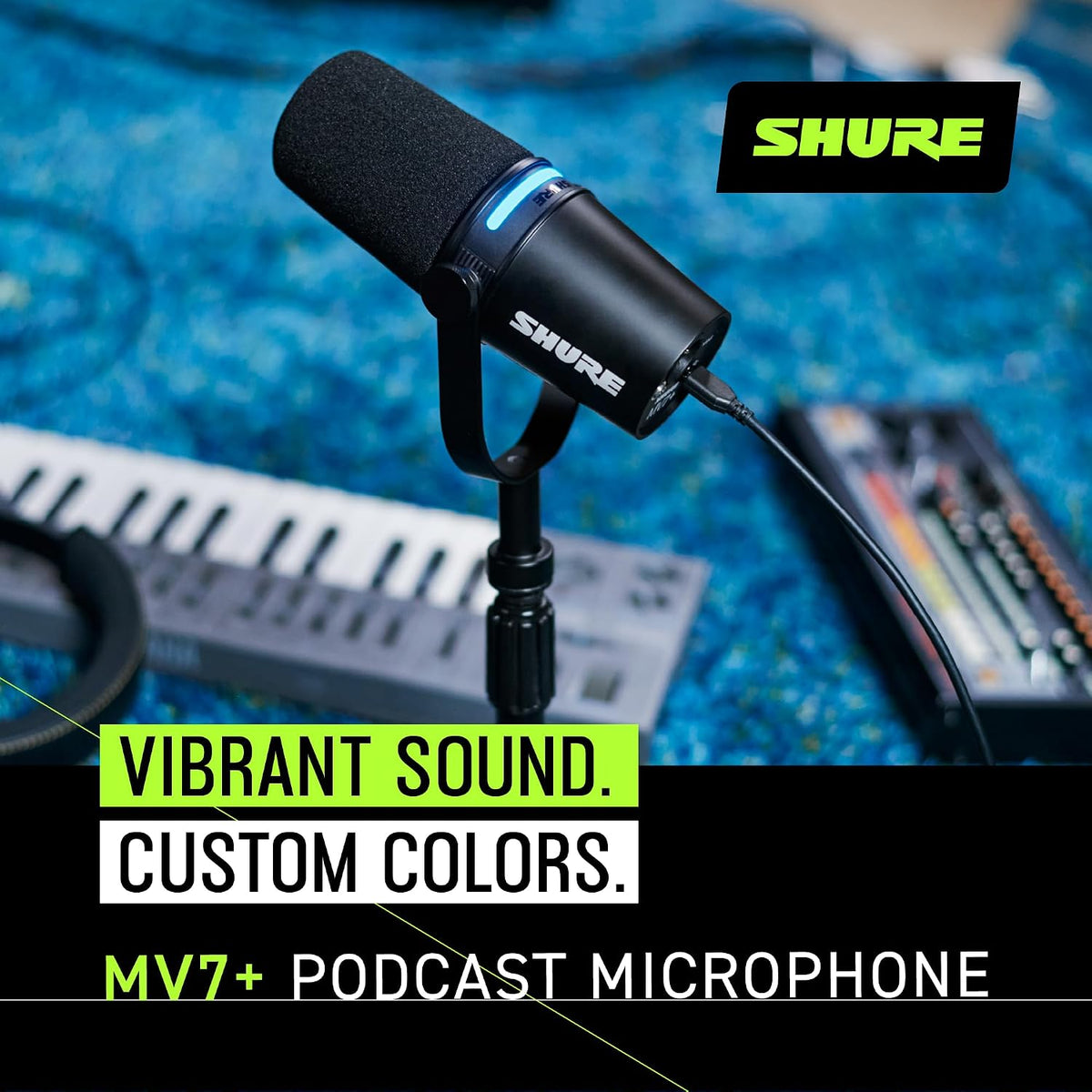 Shure MV7+ USB-C & XLR Podcast Dynamic Microphone - Black
