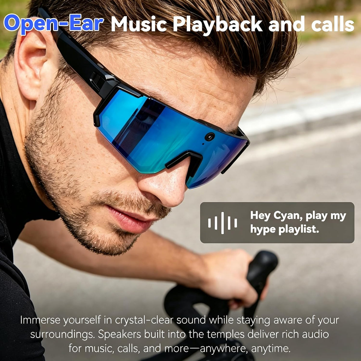 Pro AI Smart Glasses with 32MP Camera for Cycling & Hiking