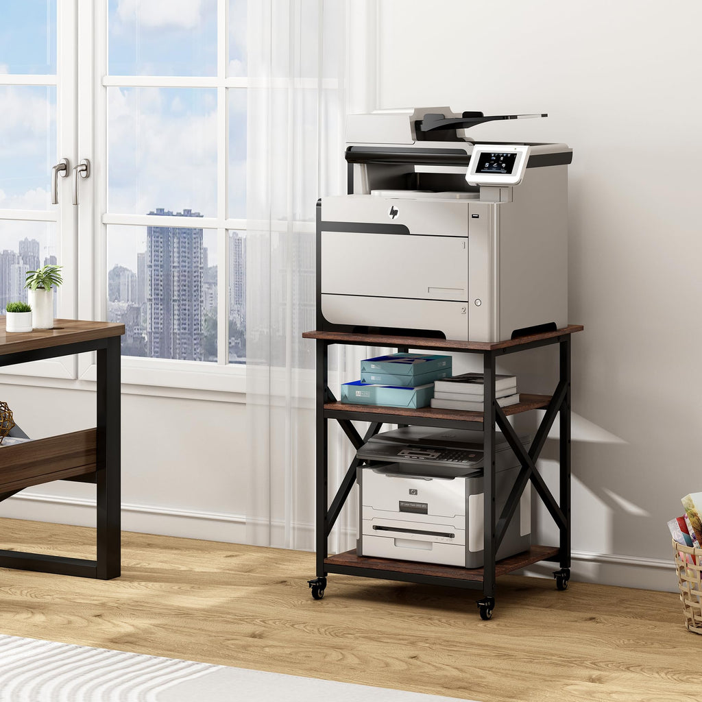 Fannova 23.6"x23.6"x30.1" Large Printer Stand with Adjustable Storage Shelf