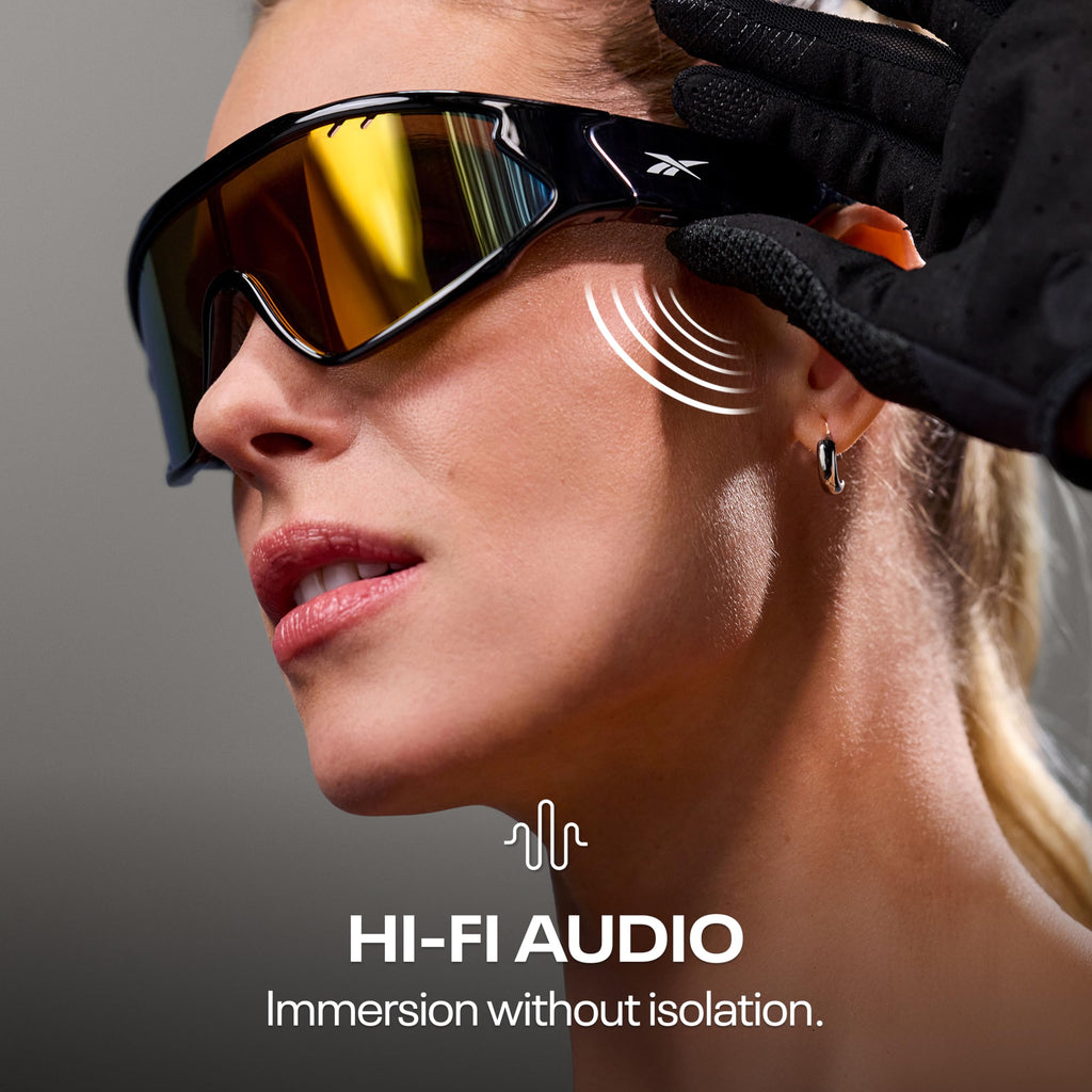Reebok Flash Smart Audio Glasses, Iridescent Polarized, Powered by Lucyd
