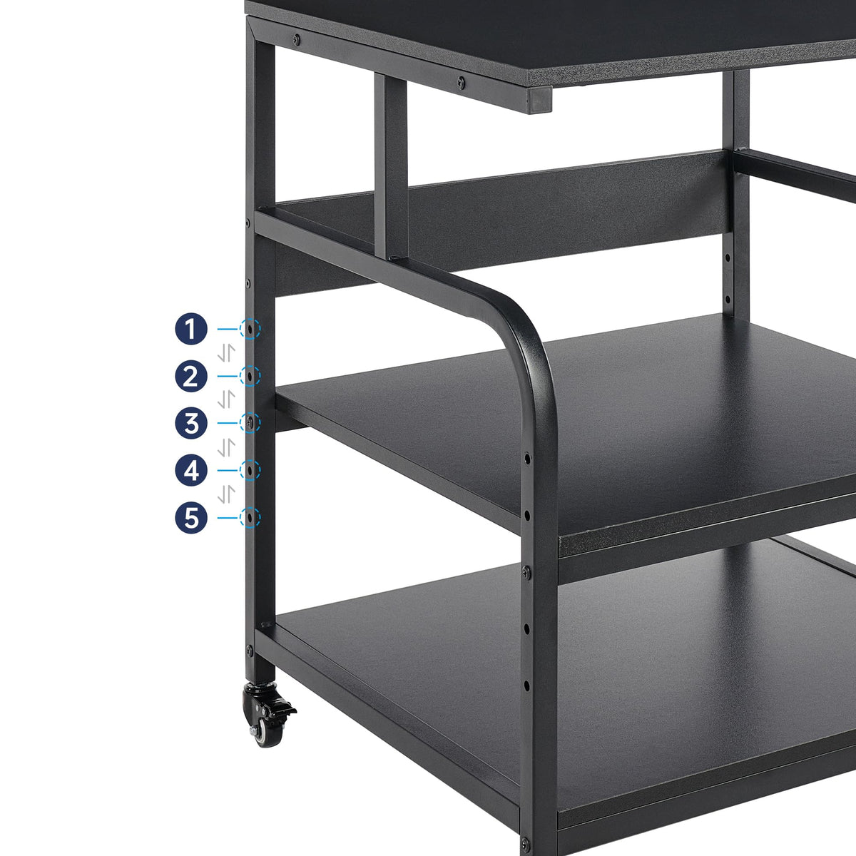 Fannova 23.6"x18.9"x30" Large Printer Stand with Adjustable Storage Shelf