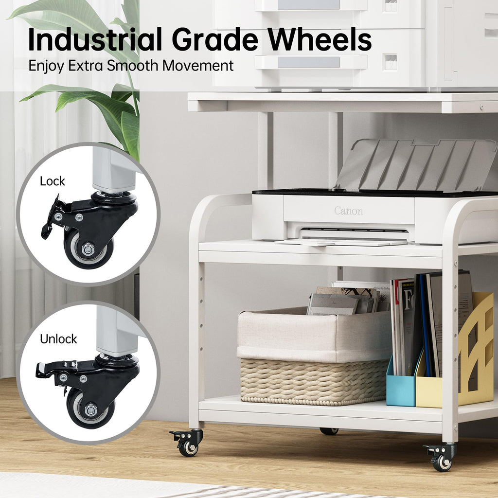 Fannova 23.6"x18.9"x30" Large Printer Stand with Adjustable Storage Shelf
