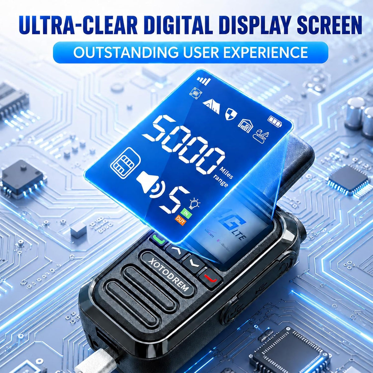Global Lifetime Free Rapid Walkie Talkies Unlimited Range 4G LTE PoC(Push-to-Talk Over Cellular) Radios Nationwide PTT Long Distance for Family, Logistics, Company 2pcs with sim Card