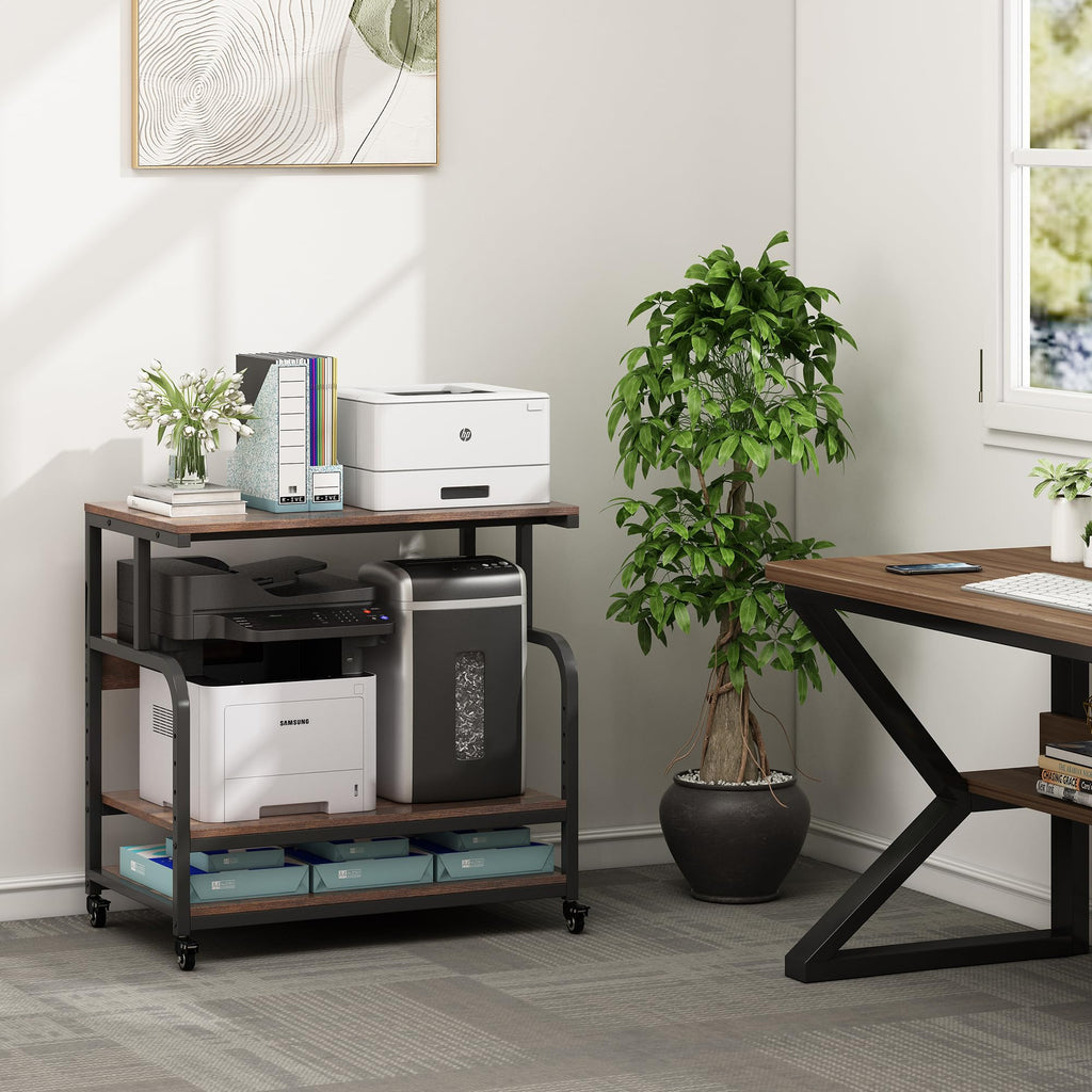 Fannova 23.6"x18.9"x30" Large Printer Stand with Adjustable Storage Shelf