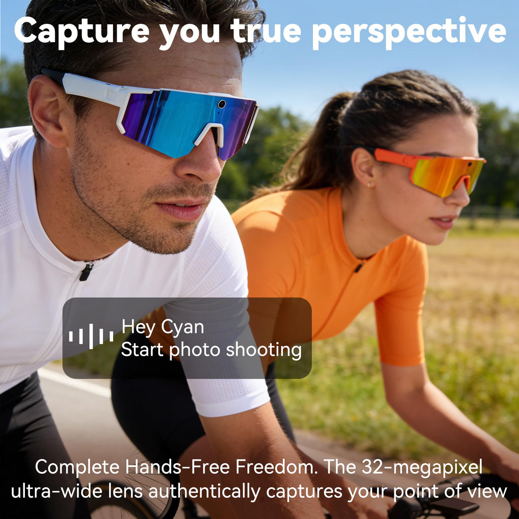 Pro AI Smart Glasses with 32MP Camera for Cycling & Hiking