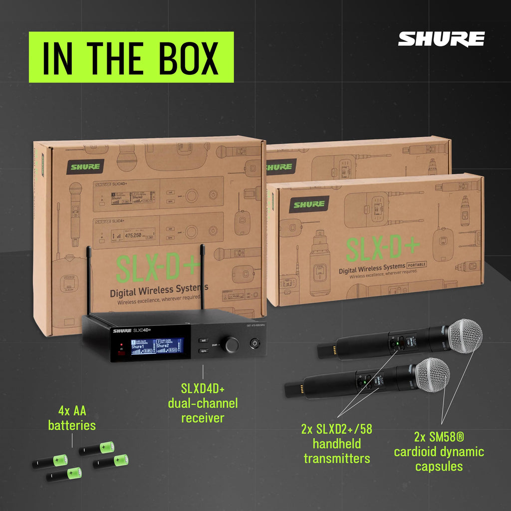 Shure SLXD24D+ Dual Wireless System with Nexadyne 8/C - G57 Band