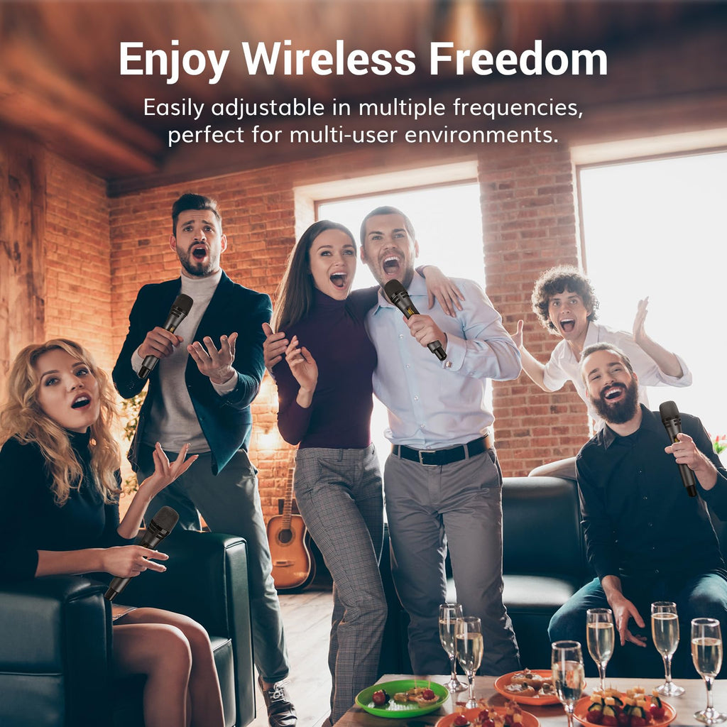 TONOR Wireless Microphone System, Handheld Mic Set with Headset/Lapel Mics