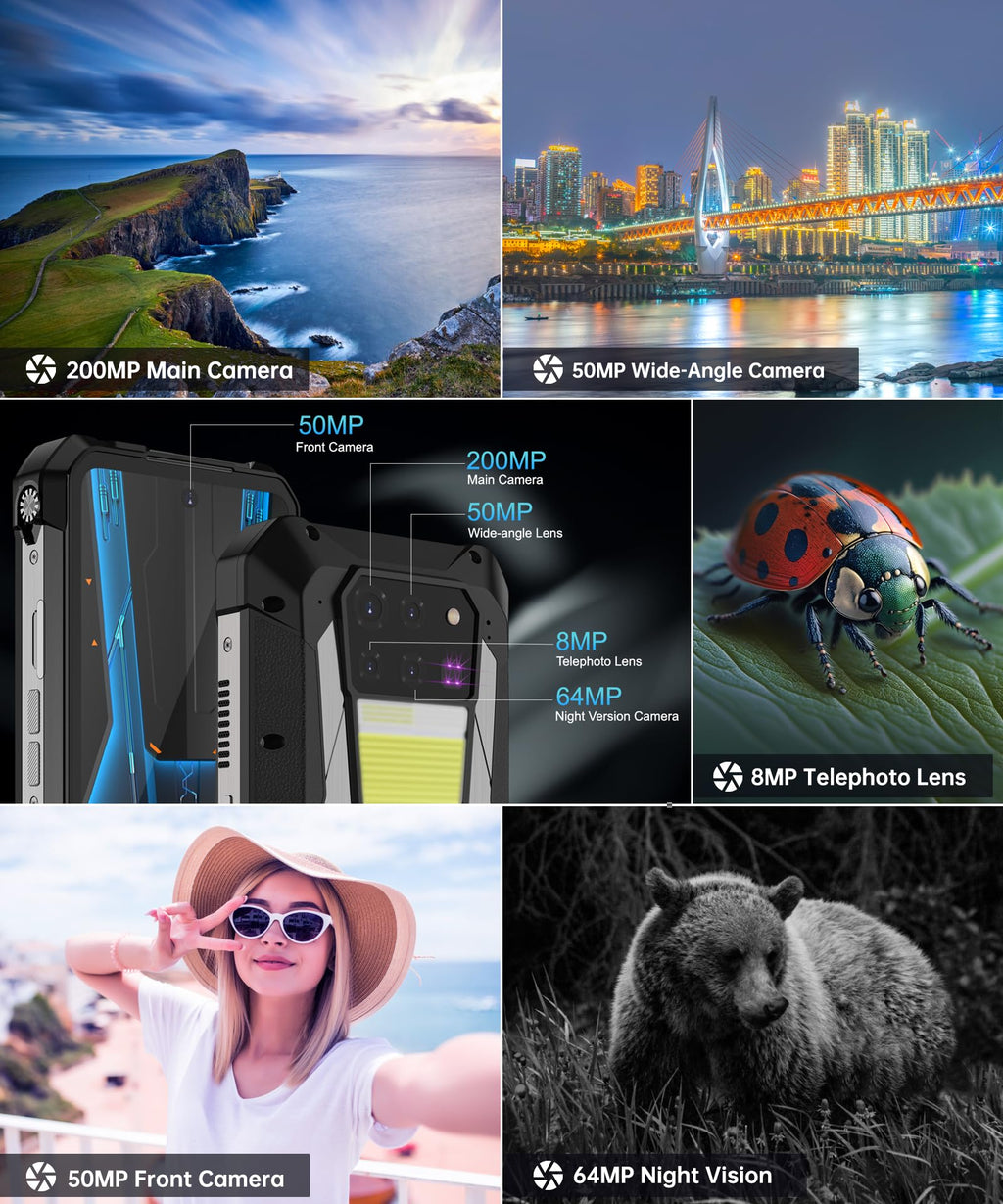 8849 Tank 3 Pro Phone Android 15, 23800mAh 5G Rugged Projector Smartphone