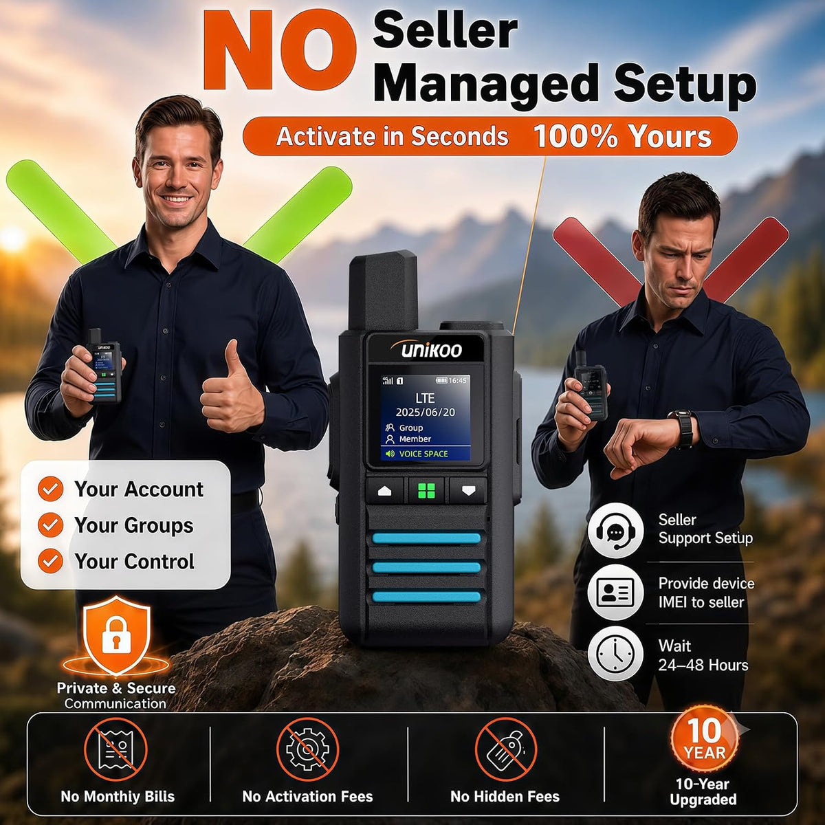 Global 4G LTE POC Walkie Talkies Unlimited Range Long Range Two Way Radio