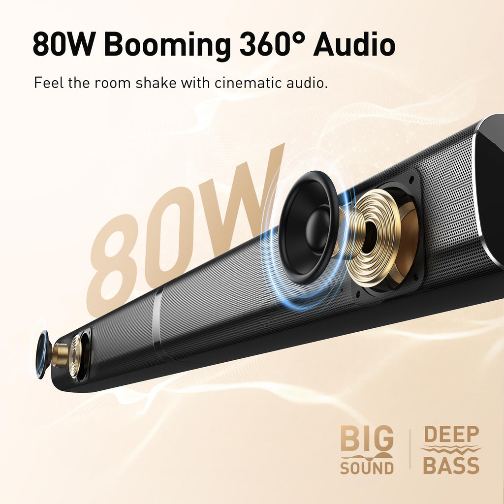 Karaoke Soundbar with Subwoofer for TV and 2 Wireless Microphones