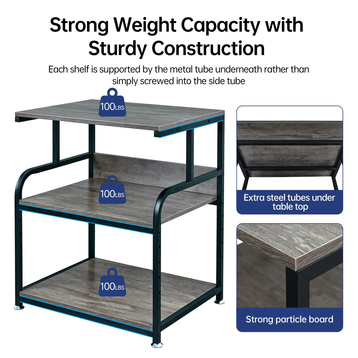 Fannova 23.6"x18.9"x30" Large Printer Stand with Adjustable Storage Shelf