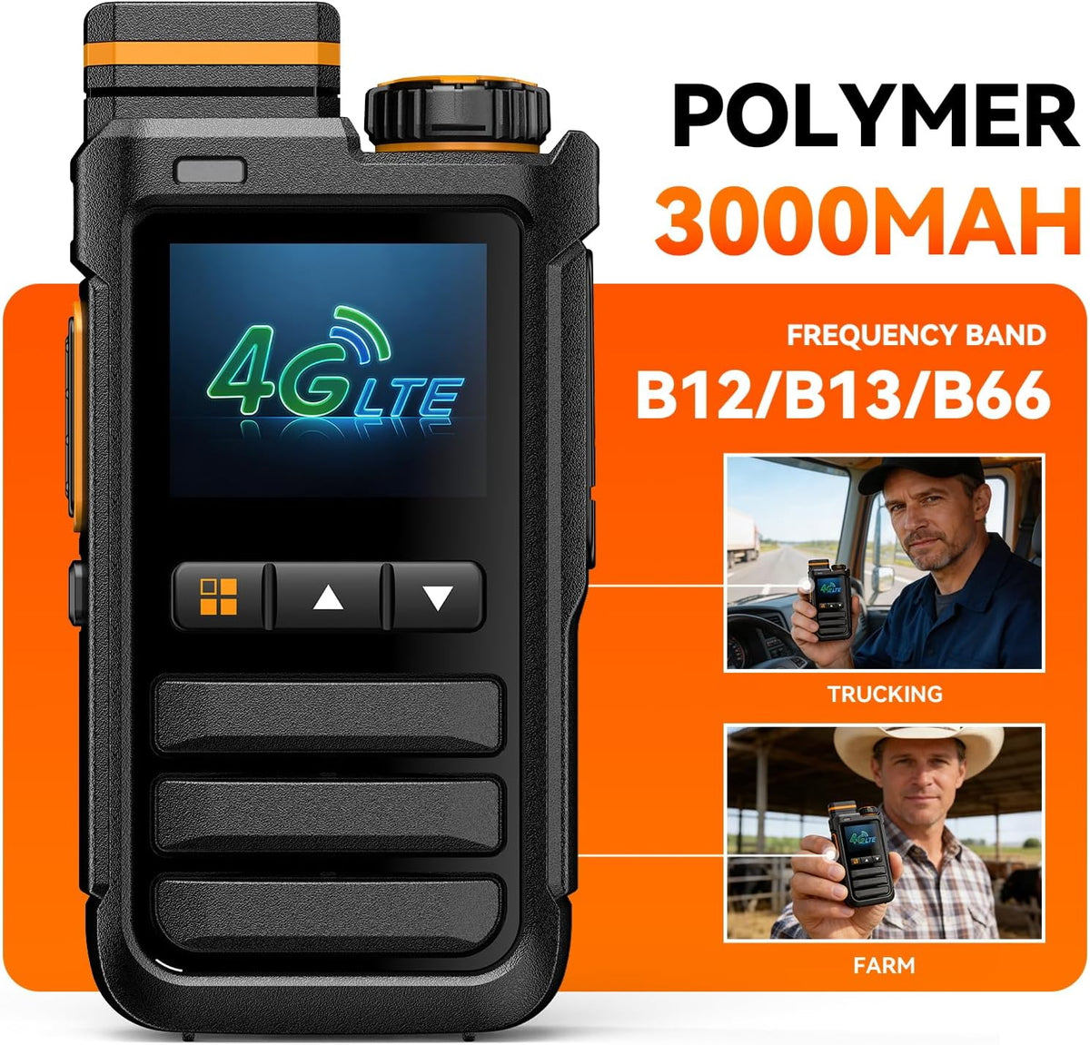 Lifetime Free KPBAB 2-Pack 4G LTE PoC Walkie Talkies, SIM, Rapid PTT
