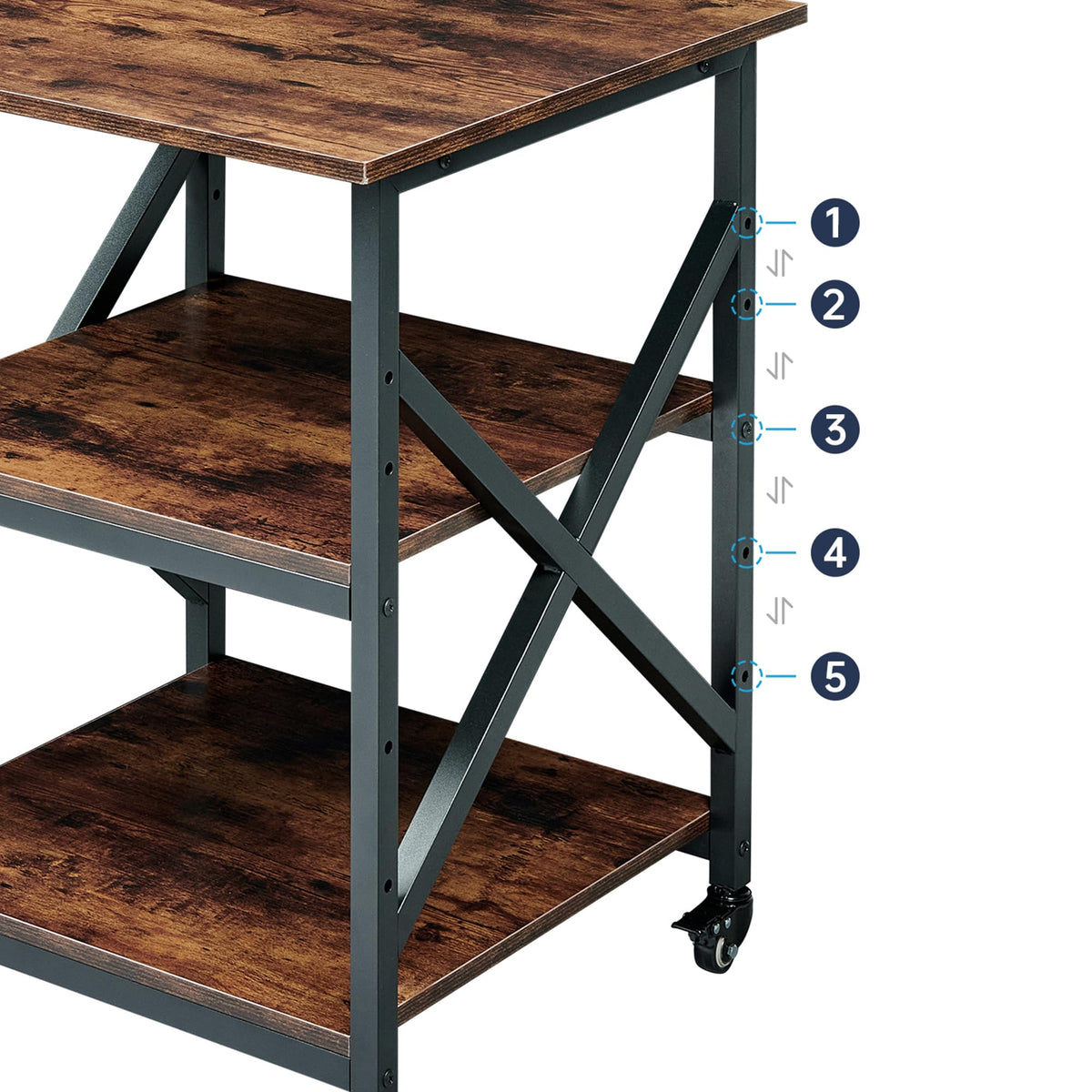 Fannova 23.6"x23.6"x30.1" Large Printer Stand with Adjustable Storage Shelf