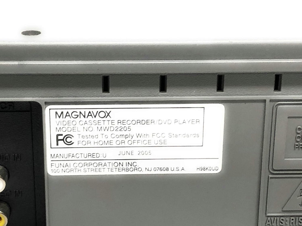 Magnavox MWD2205 DVD/VCR Combination Player