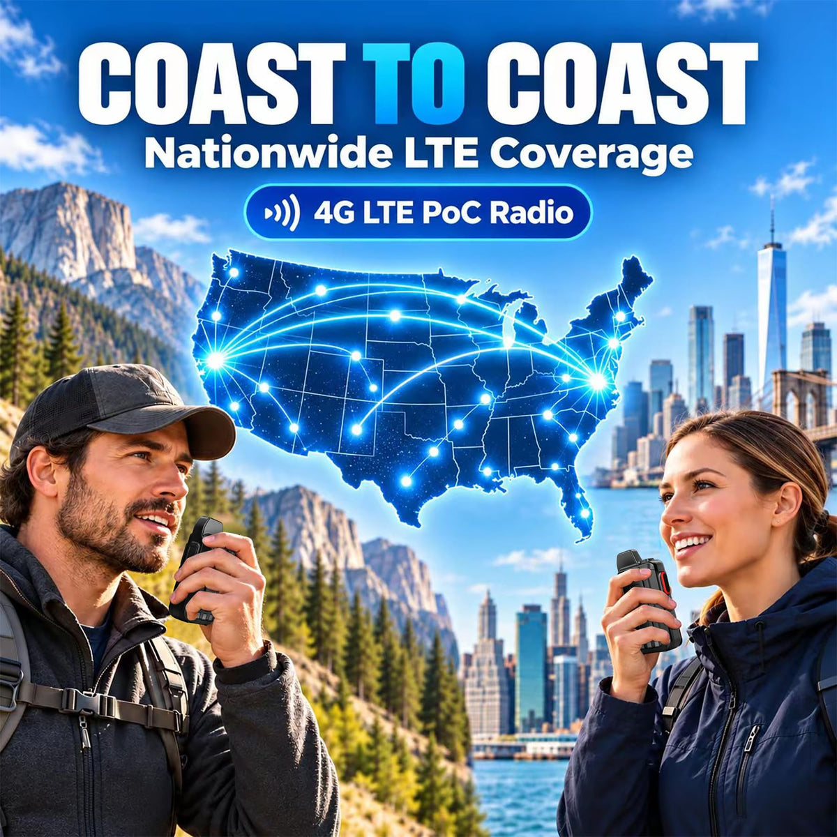 Global Lifetime Free Rapid 4G LTE PoC Radio Walkie Talkies Unlimited Range