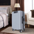 Wuzstar 24" Traveling Luggage PC+ABS Luggage Bags with TSA Lock Resilient Spinner Wheels Hardside Carry On Suitcase , Silver