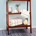 Trademark Global Luxury Cotton Towel Set- Quick Dry Zero Twist & Soft Set, Bone & Black - 6 Piece