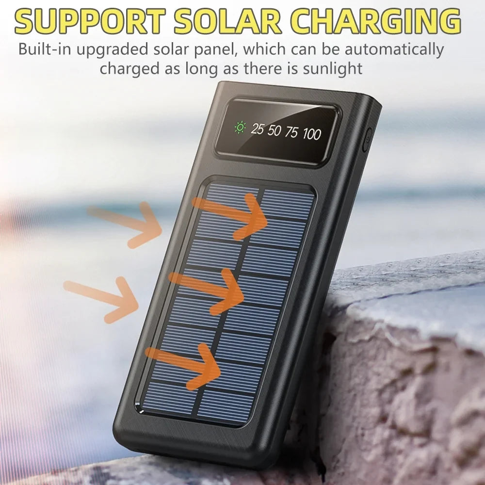 MDHAND 4000000mAh Solar Charger Power Bank, Power Bank Outdoor Waterproof USB Portable Solar Battery Charger Solar Power Bank