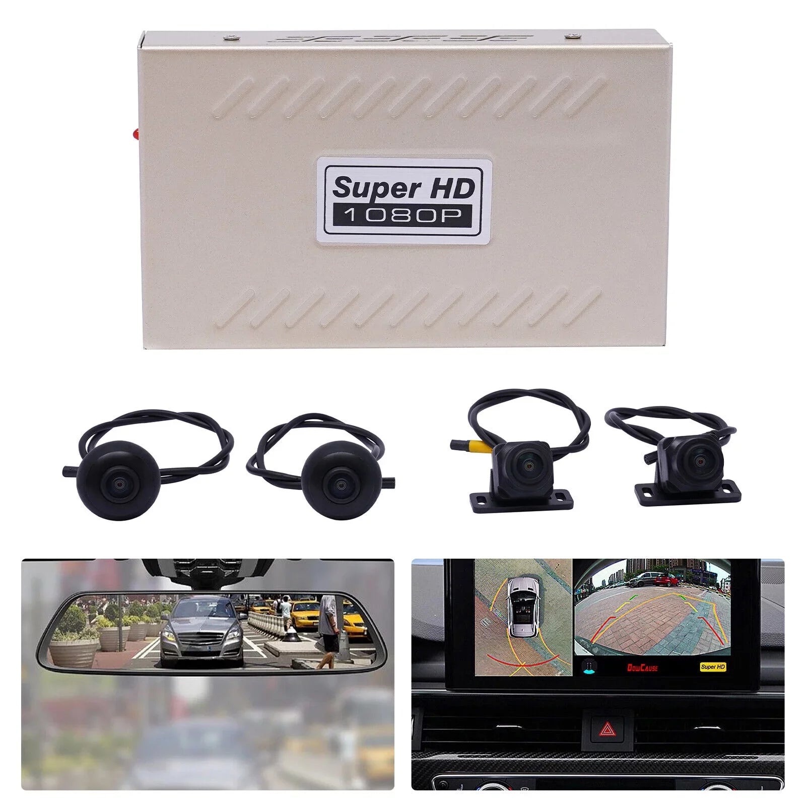 360° Bird View Panoramic System 4-camera 1080P Car DVR Recording Night Vision Recorder