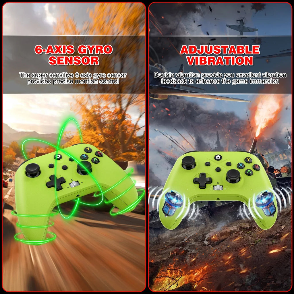 2 Pack Wireless Xbox Controller Xbox One, Xbox One X/S, Xbox Series X/S, Windows PC 10/11 Gamepad with Audio Jack & Volume Button/Turbo/Macro/Motion Control & Rechargeable Battery - Green+Red