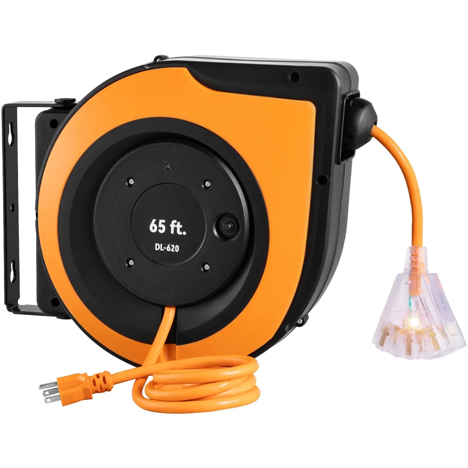 BENTISM Retractable Extension Cord Reel Power Cord Reel 65FT 12AWG/3C SJTOW UL