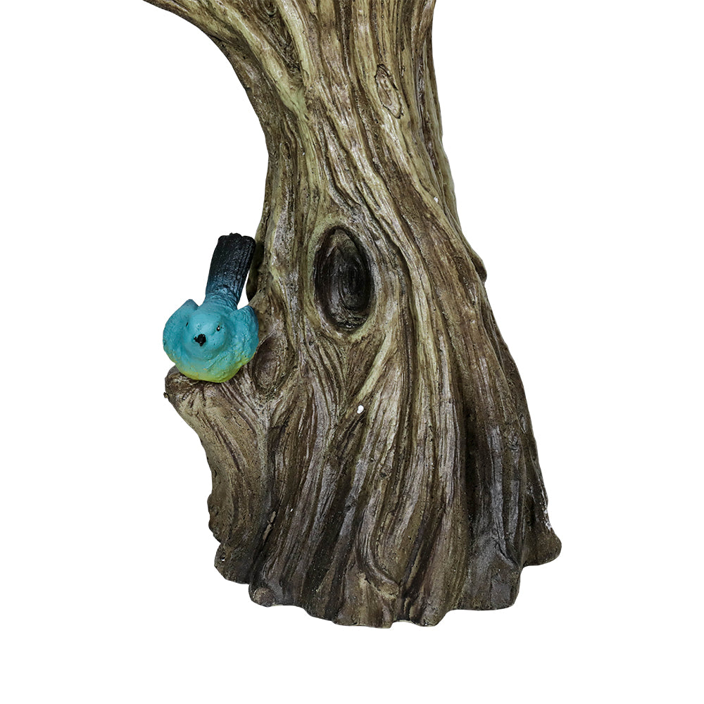 3-Tier Outdoor Water Fountain Bird Bath Patio Fountain Outdoor Stump Like Waterfall Fountain with Birds Decor Freestanding Patio Water Fountain Pump Garden Yard Patio Porch