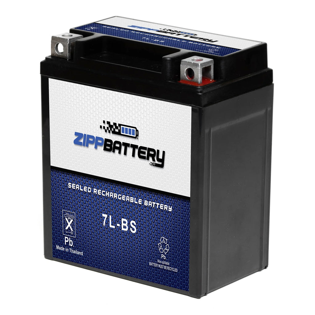 Zipp Battery YTX7L-BS (7L-BS 12 Volt,6 Ah, 75 CCA) Motorcycle Battery Kawasaki 250cc Ex250 Ninja 1996