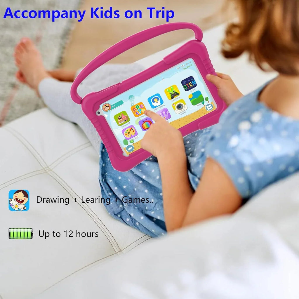Kids Tablet 7 inch Tablet Kids WiFi Kids Tablets 32G Android 11 Dual Camera Educational Games Parental Control, Toddler Tablet with Kids Software Pre-Installed Kid-Proof YouTube Netflix