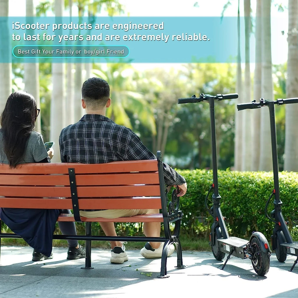 iScooter Max Electric Scooter, 500 W Motor Max Speed 30 km, 18-25 Miles Long-Range Battery Adults,10 In Solid Tires, Foldable and Portable Commuting with Double Braking System