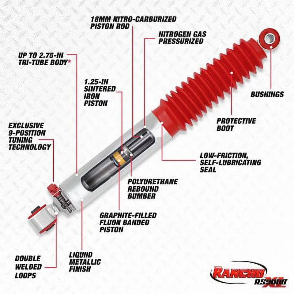 Rancho RS9000XL RS999311 Shock Absorber Fits select: 2016 NISSAN FRONTIER SV/PRO-4X, 2019 NISSAN FRONTIER SV