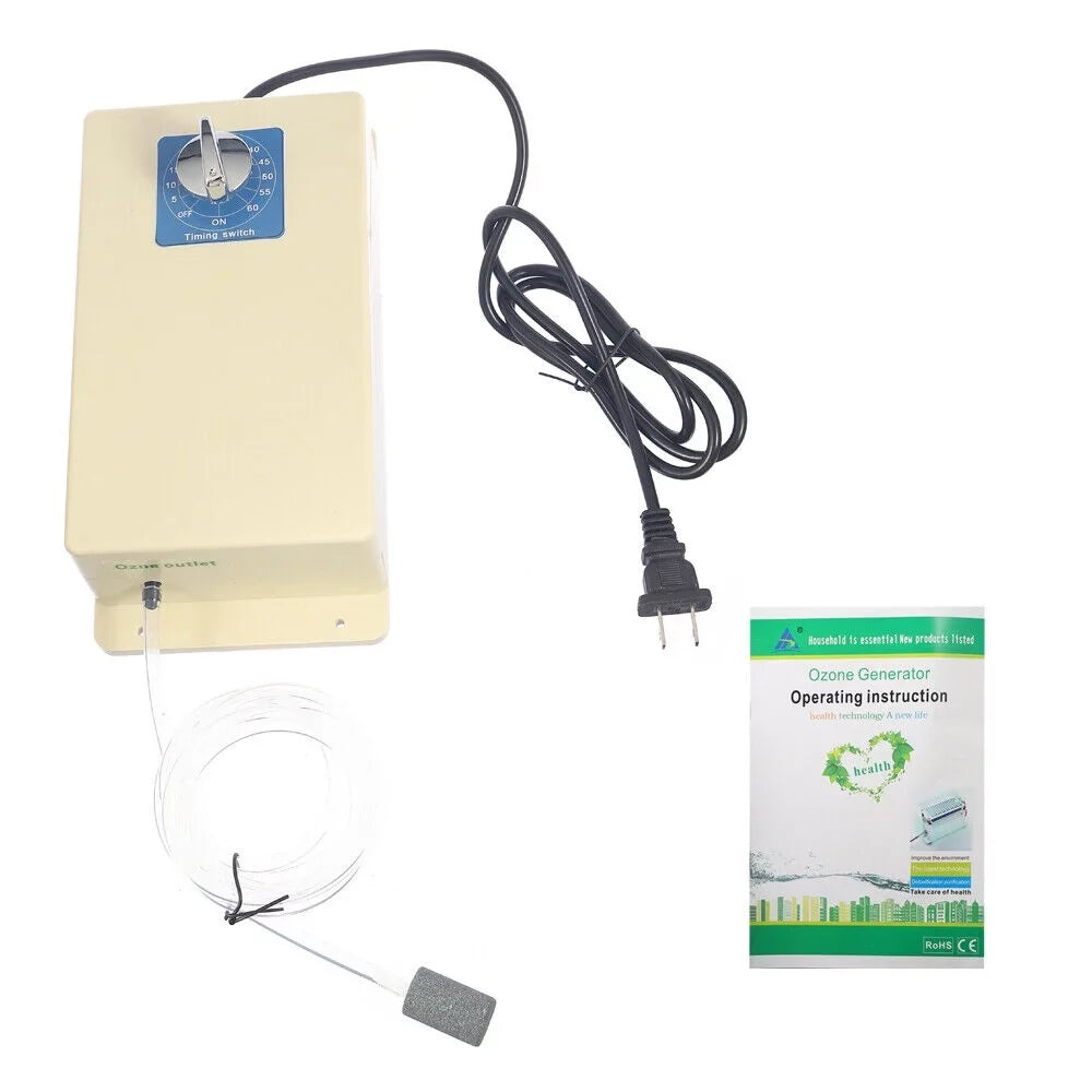 2000mg/h Ozone Generator Machine Air Water Sterilizer Purifier + Time Swithch