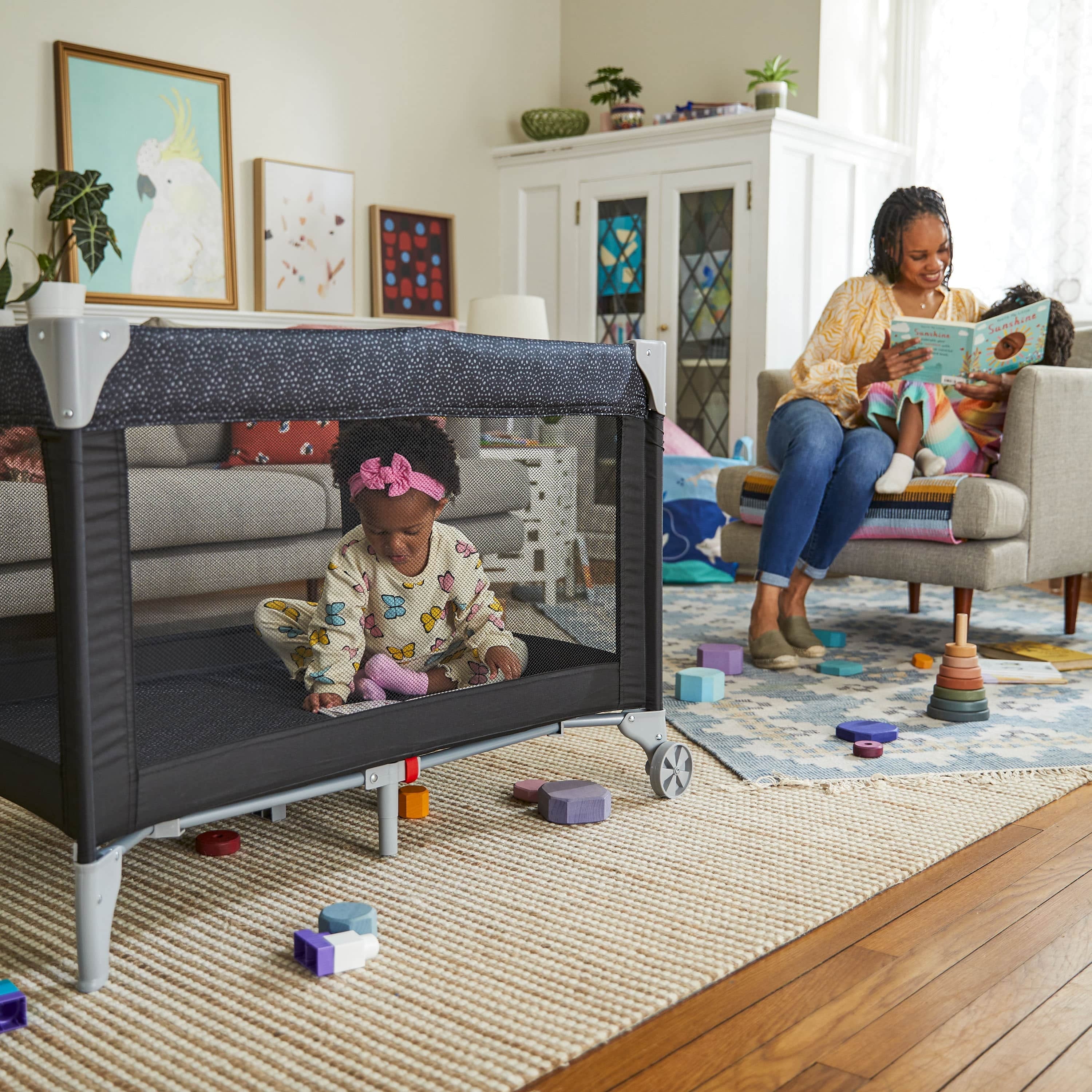 Cosco Kids Funsport Portable Compact Baby Play Yard with Carry Bag, Noir Dot