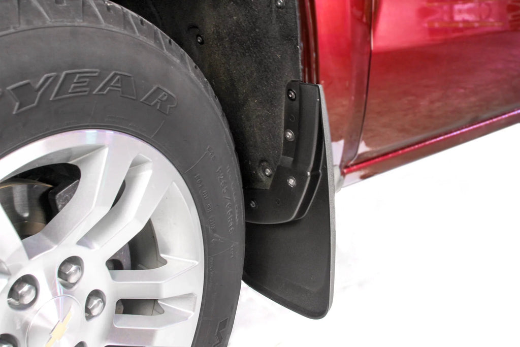 Red Hound Auto 2014-2018 Chevy Silverado 1500 & 2015-2018 Silverado 2500 3500 Molded Splash Mud Flaps Custom Fit Front Only 2 Piece Set Pair Set (Not GMC Sierra, Chevy Only) 22894857