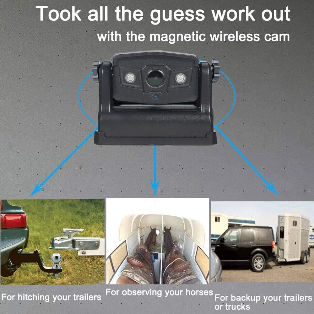 JLLOM Magnetic WiFi Wireless Camera, Backup Front/Rear View, Equipped with 9600mAh Battery