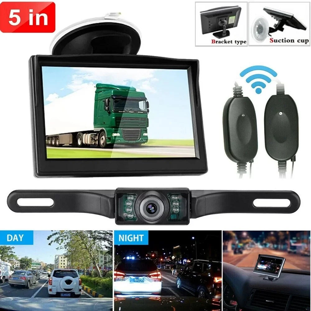 MM Electronicles Backup Camera Wireless Car Rear View HD Parking System Night Vision + 5" Monitor