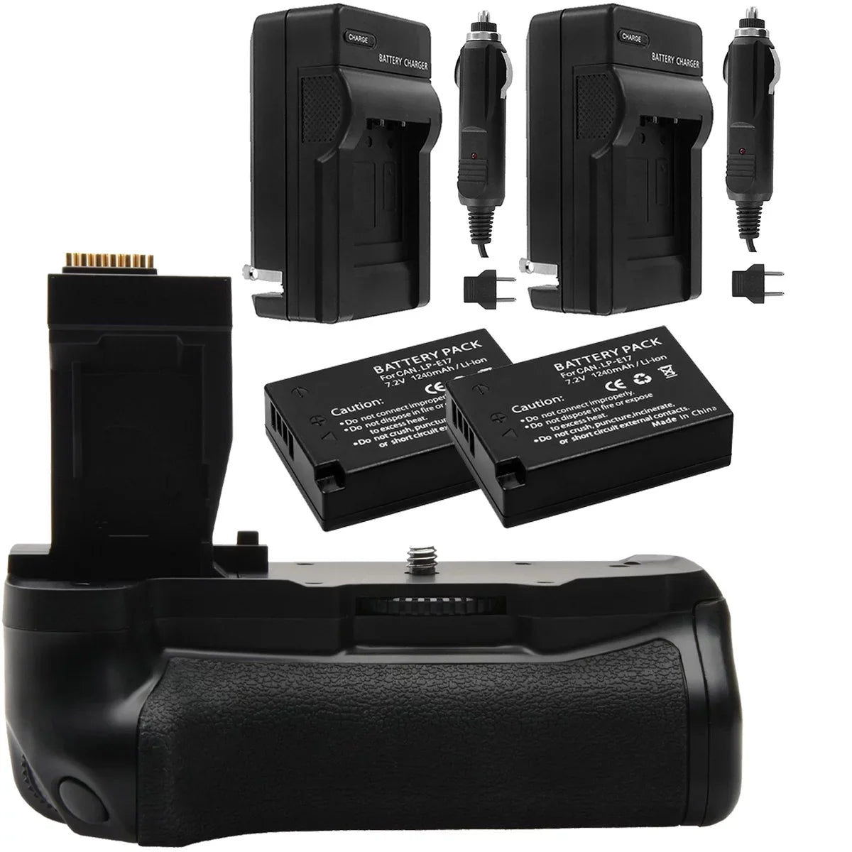 Vivitar PG-T6I Deluxe Power Battery Grip Canon EOS Rebel Cameras Bundle with 2x 1140mAh Battery & Charger Kit