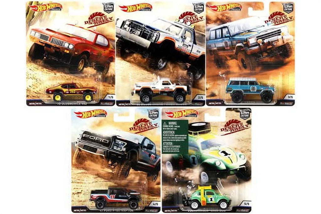 Hot Wheels 2019 Car Culture Desert Rally Series Set of 5 Cars, Premium 1/64 Diecast Model Cars FPY86-956K