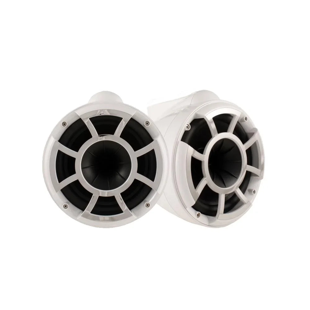 Wet Sounds REV10 White 10" Tower Speakers with Mini Fixed Clamps - Fits 1" to 1 7/8" Pipe