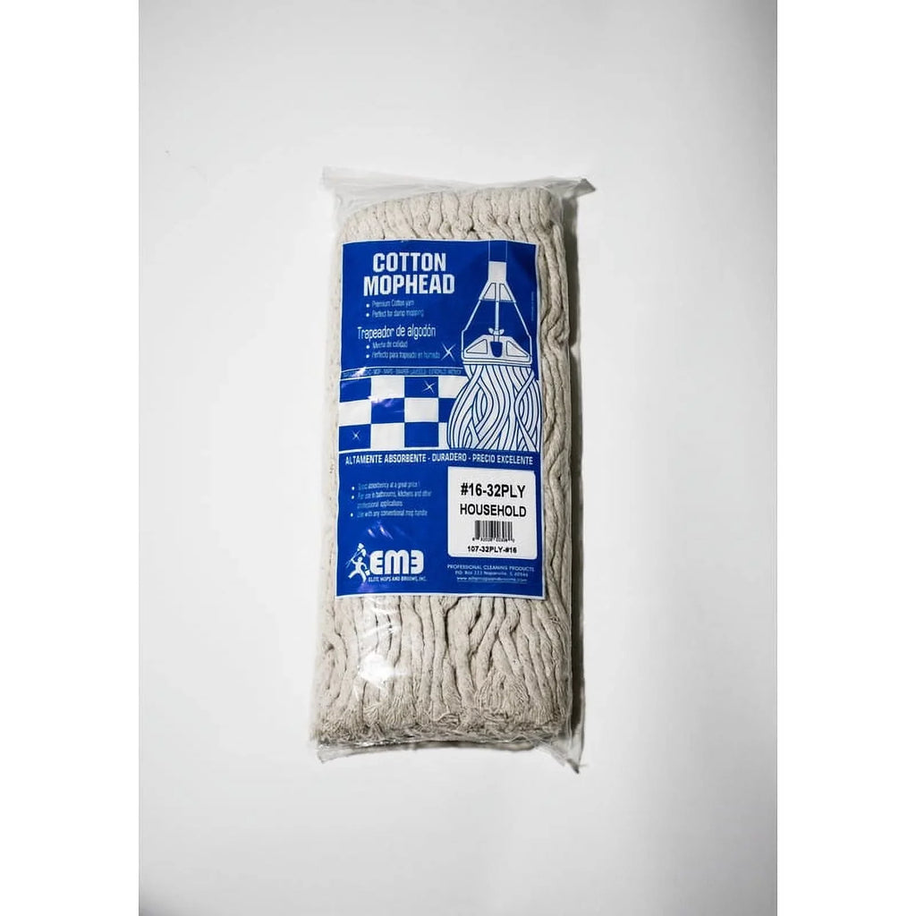 Elite Mops and Brooms Cut End Cotton Yarn 32 Ply # 16 Bagged Case of 6