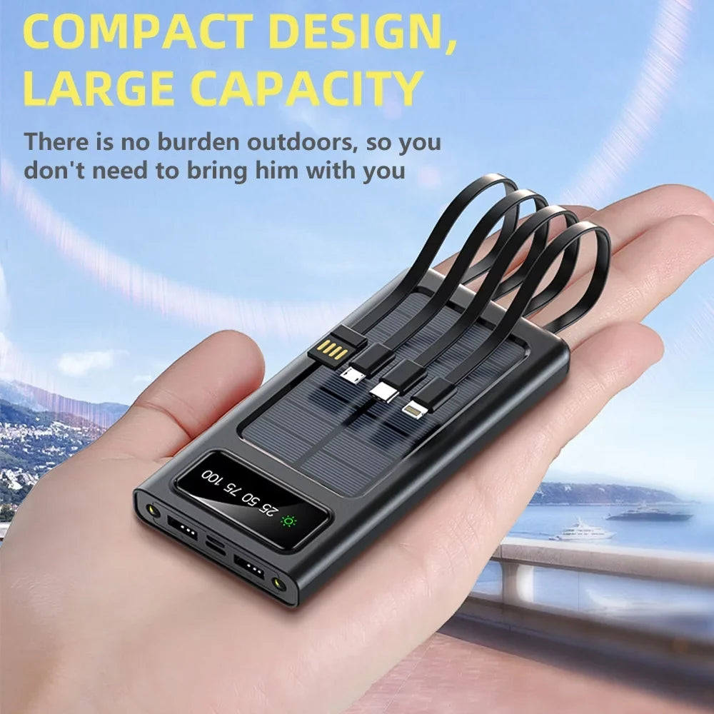 MDHAND 4000000mAh Solar Charger Power Bank, Power Bank Outdoor Waterproof USB Portable Solar Battery Charger Solar Power Bank