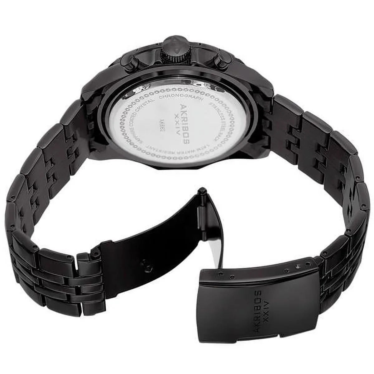 Men's Swiss Quartz Chronograph Stainless Steel Black Bracelet Watch