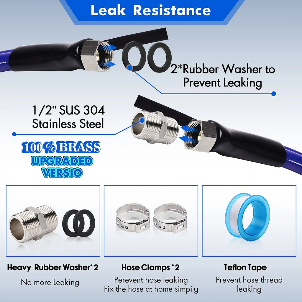 15 FT Heated Water Hose RV Outdoor Drinking Water Hose Freeze Protection Down to -45 F RV Trailer