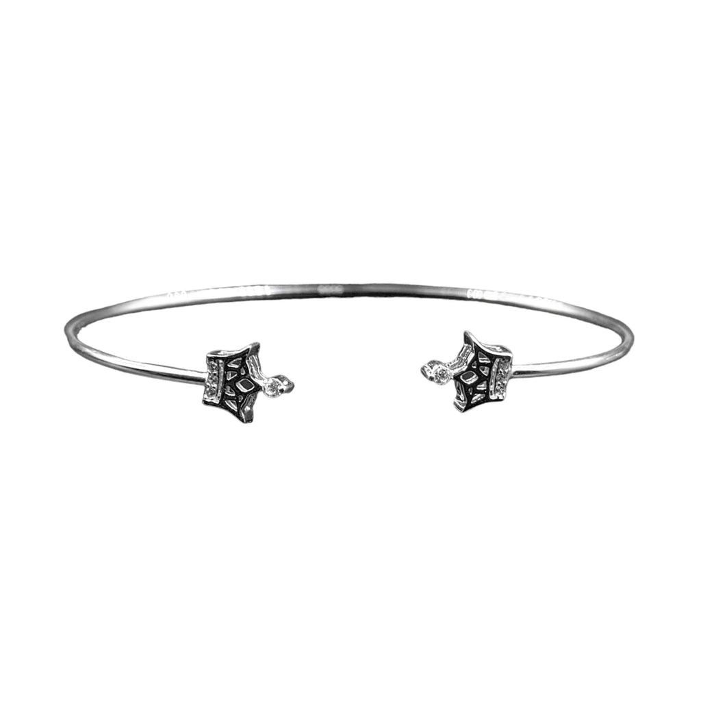 Crown Bracelet With Open Ends Solid Silver CZ cuff style jewelry Handmade Kada Adjustable Bracelet Best Gift idea Girls