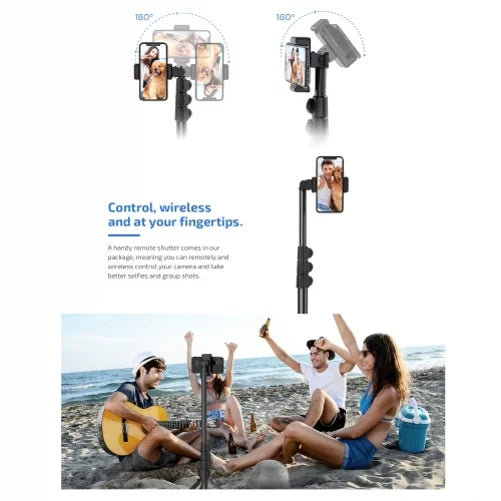 67" Extendable Tripod Stand Wireless Remote Shutter Selfie Stick K4P Samsung Galaxy J7 V (2017) Perx S6 Edge+ S7 Edge S8 active S10e S10 On5 J3 Emerge 5G Note 9 8 20 10 Plus S21 FE 5G J5