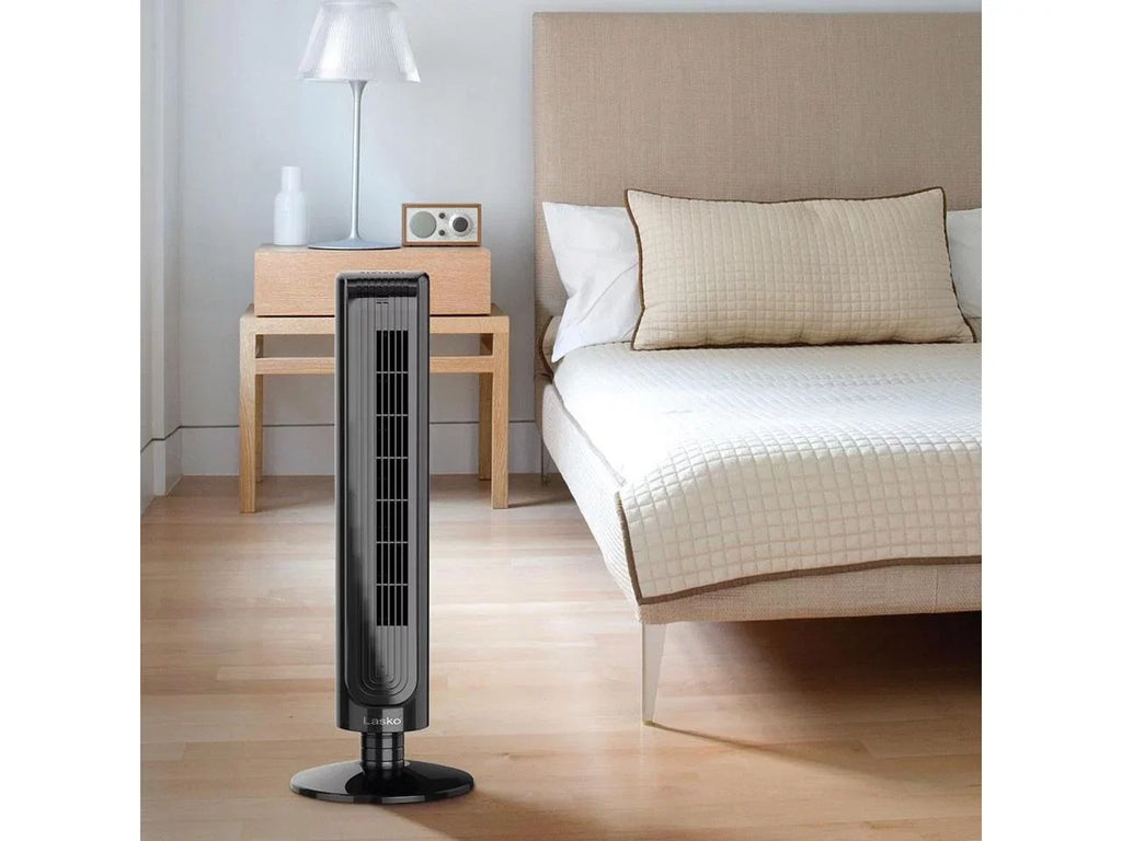 Lasko 32 Inch Slim Portable 3 Speed Oscillating Tower Fan with Remote