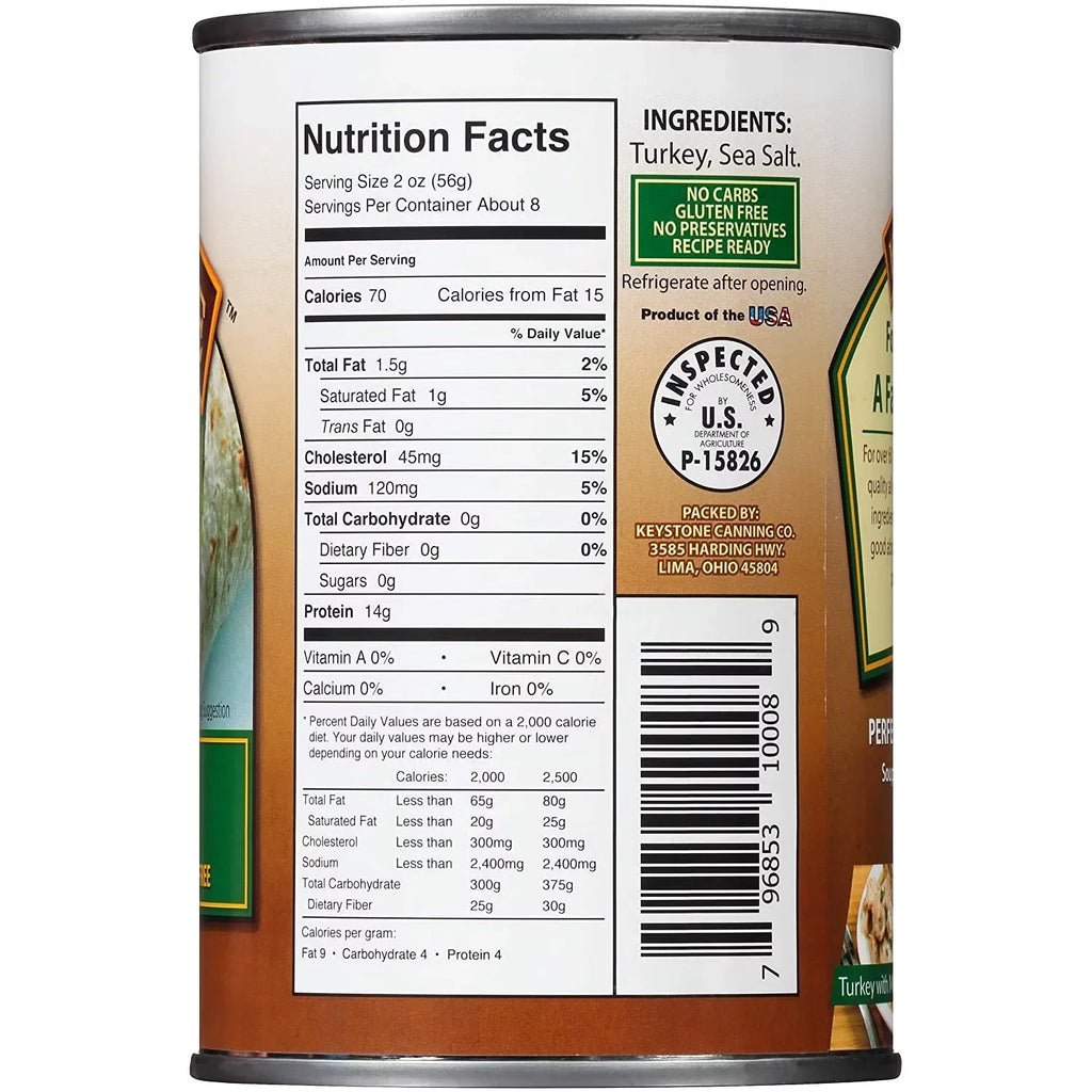 (12 Pack) Keystone All Natural Turkey 14.5 oz Can Emergency Survival Food For Camping Hiking and Backpacking Ready to Eat